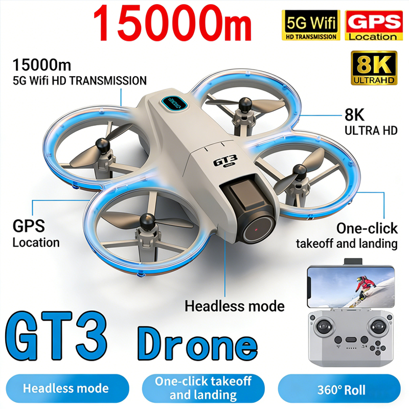 New GT3 MAX Drone 8K HD Aerial - Drone Kit Tricopter ulasan dan harga