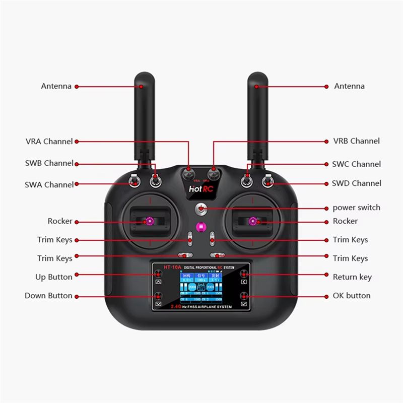 HOTRC HT-10A 2.4Ghz 10CH Remot - Drone Kit Beginner ulasan dan harga