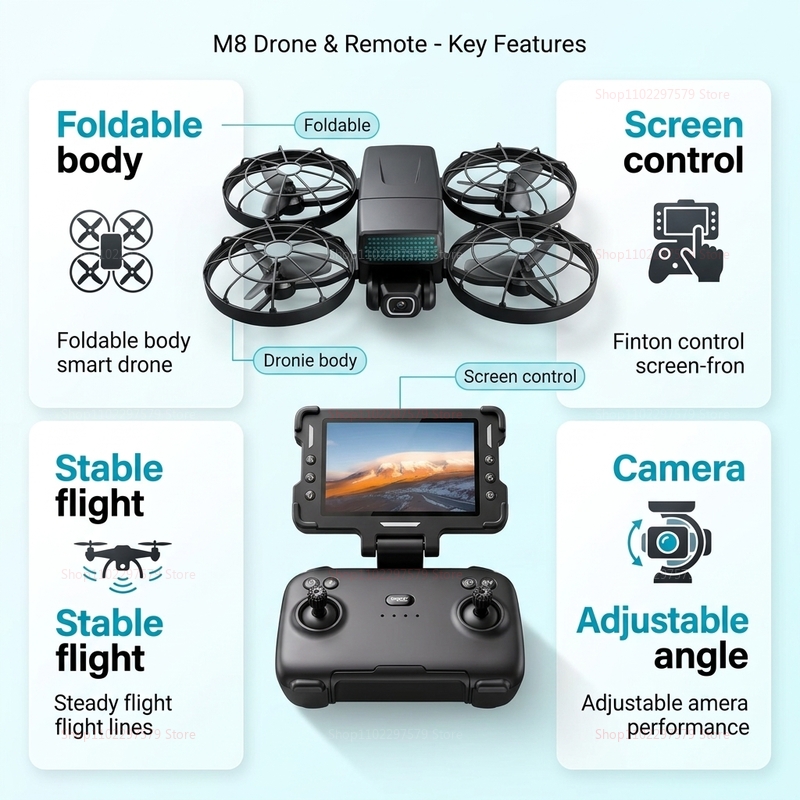 New Drones M8 GPS 8K Professio - Drone Kit With Camera ulasan dan harga